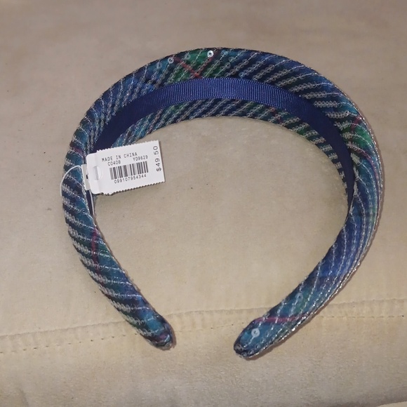 J.Crew Sequin tartan puff headband - Picture 2 of 3